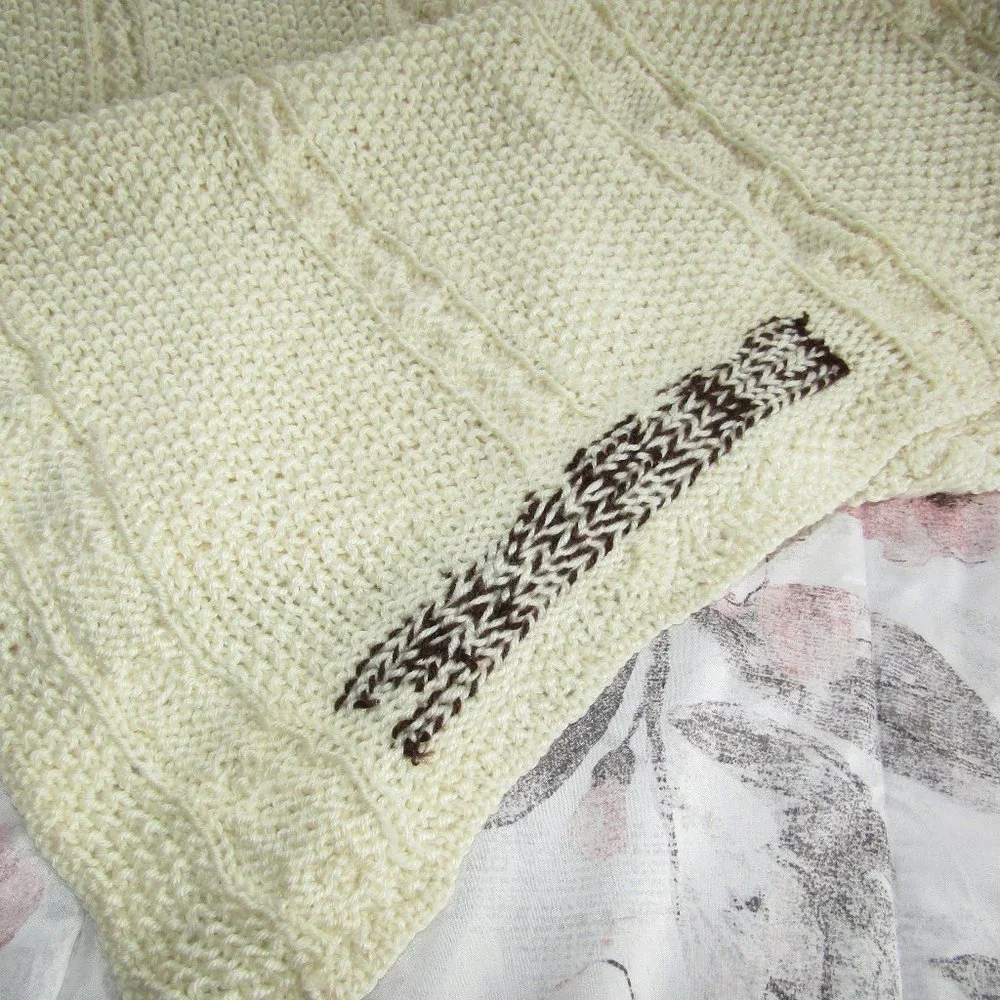 Handmade Knit Crocheted DIANE Throw Personalized